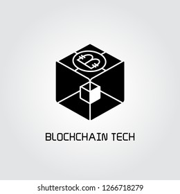 cube, blockchain technology concept icon