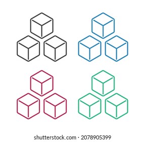 cube box 3d icon isolated on white background