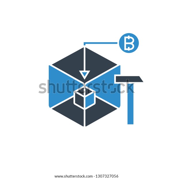 Cube Box Axe Bitcoin Mining Concept Stock Vector Royalty Free - 