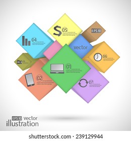 Cube box for business concepts , template Infographic , web design. Vector Illustration.
