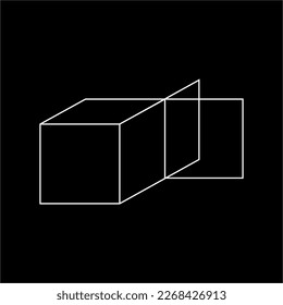 Cube box-Symbol-Design einzeln auf schwarzem Hintergrund