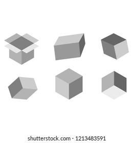 Cube box icon hexagonal on a white background..logo design