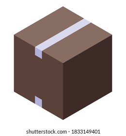 Icono del cuadro cubo. Isométrico del icono del vector del cuadro de cubo para el diseño web aislado en fondo blanco