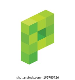 Cube Box Letter P Vector