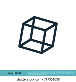 Cube Box Line Art Icon Vector logo Template Illustration Design. Vector EPS 10.