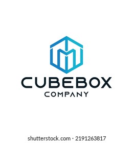 Cube Box logo Design vector symbol technology