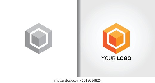 cube box logo set template