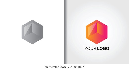 cube box logo set template