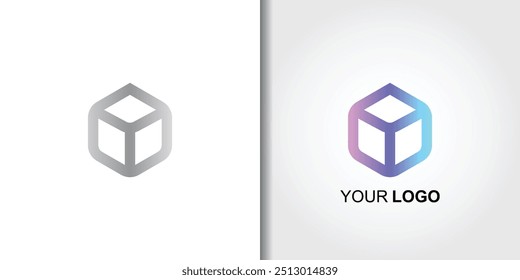 cube box logo set template