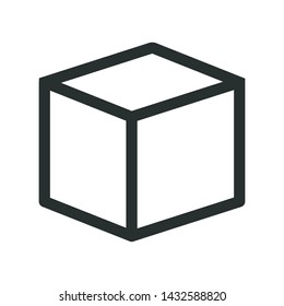 cube box - minimal line web icon. simple vector illustration. concept for infographic, website or app.