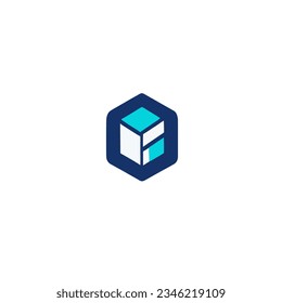 cube box technology company logo vector modern sign symbol icon