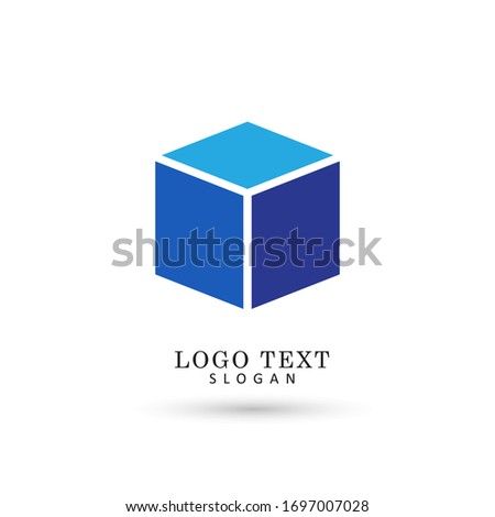 Cube & Brick Logo. Symbol & Icon Vector Template.