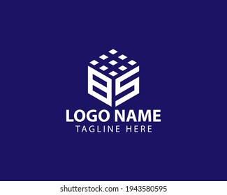 Cube BS letter logo. Property and Construction BS Logo design for business corporate sign with Creative Modern Trendy
