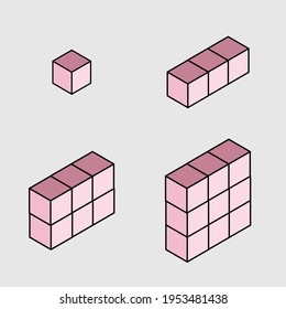 Cube building  Shape concept pattern vector 