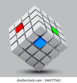 CUBE BUILT FROM BOXES