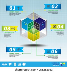 Cube Business Infographic Template Vector