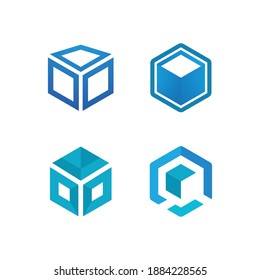 Cube business vector icon illustration