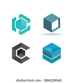 Cube business vector icon illustration