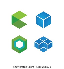 Cube business vector icon illustration