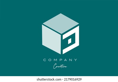 cube C letter cube alphabet letter logo icon design with green pastel color. Creative design template for business and company