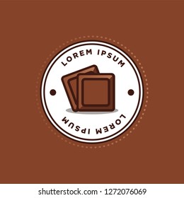 Cube of Chocolate Bar Sticker Badge Vector Illustration