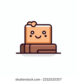 Cube of Chocolate Bar Vector Illustration