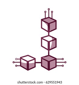 cube with circuits network of communicatig bitcoin transactions