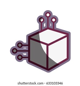 cube with circuits network of communicatig bitcoin transactions