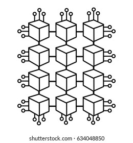cube with circuits network of communicatig bitcoin transactions