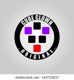 Cube Clown Original And In The Middle Of The Circle