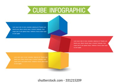 Cube Color Info Graphic Template Vector