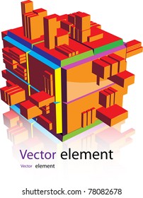 Cube color. Vector format