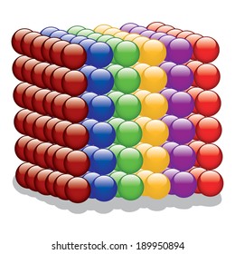 Cube of colorful Spheres vector 
