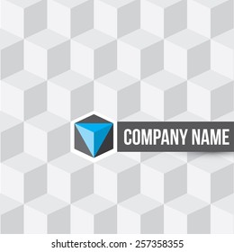  Cube company logo on cubes seamless pattern background