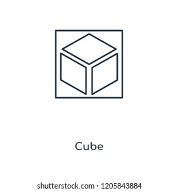 Cube concept line icon. Linear Cube concept outline symbol design. This simple element illustration can be used for web and mobile UI/UX.