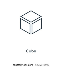 Cube concept line icon. Linear Cube concept outline symbol design. This simple element illustration can be used for web and mobile UI/UX.