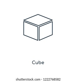 Cube concept line icon. Linear Cube concept outline symbol design. This simple element illustration can be used for web and mobile UI/UX.