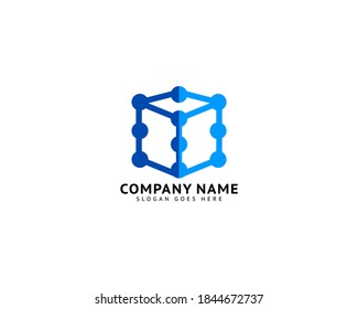 Cube Connect Link Logo Design Element