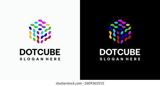 Cube connection vector logo design with modern, simple, clean and abstract style. Icon for business, technology, science and personal branding.