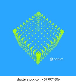 Cube. The Cube Consisting of Points. 3d Technology Style. Molecular lattice. Network Design. Vector Illustration.