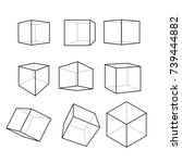 Cube contruction vector clip art set