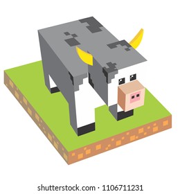 Cube Cow Isometric