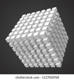 cube of cubes, 3d style vector illustration