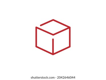 Cube, Cubic or Box Icon Illustration As A Simple Vector Sign and Trendy Symbol for Design, Websites, Presentation or Mobile Application.