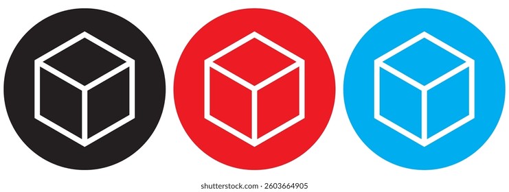 Cube, Cubic Icon. Box Illustration. Applied as Trendy Symbol for Design Elements, Websites, Presentation and Application - Vector.