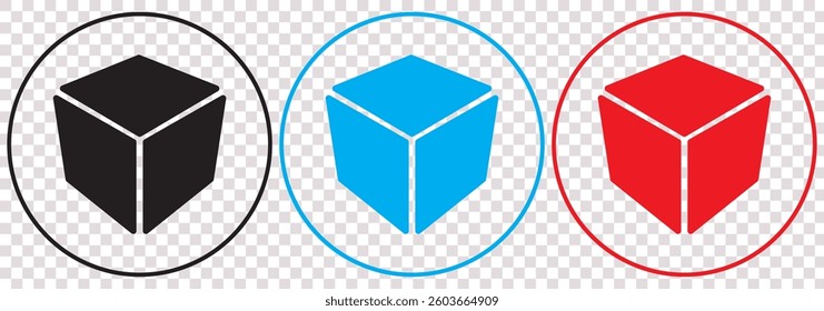 Cube, Cubic Icon. Box Illustration. Applied as Trendy Symbol for Design Elements, Websites, Presentation and Application - Vector.