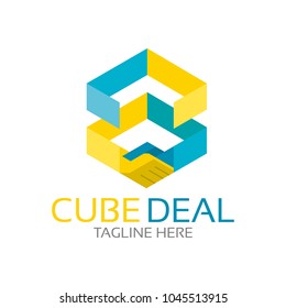 Cube Deal Logo Icon Template Design. Vector Illustration