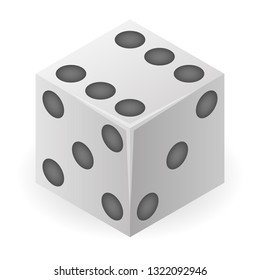 Cube dice icon. Isometric of cube dice vector icon for web design isolated on white background