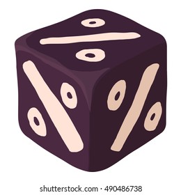 Cube with discounts icon in cartoon style isolated on white background. Purchase symbol vector illustration