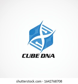 Concepto, elemento, icono y plantilla de diseño del logotipo de ADN de cubo para la empresa